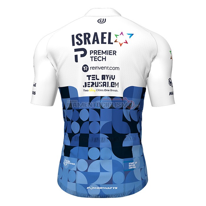 Abbigliamento Ciclismo Israel Cycling Academy Manica Corta 2022 Blu Bianco